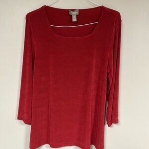 Chico's Travelers  Beautiful light Scarlet Tunic, Super Stretchy, Size 2 EUC!